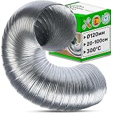 Flexible Aluminium Tube &Oslash; 120 mm Extendable Lengths 20 cm - 100 cm | Withstands temperatures up to 300&deg;C - 5 Year Warranty -