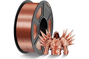 ‎TECBEARS TECBEARS Jedwabny filament PLA, 1,75 mm, błyszczący, do drukarki 1KG, jedwabiście gładkie wykończenie, dobre odwzorowanie kolorów, dokładność wymiarowa +/- 0,02, 1 szpula, 1 kg, czerwony, miedziany