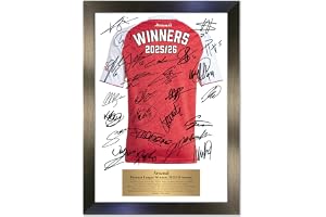 Arsenal PREMIERSHIP WINNERS 2025/26 signerat lagautograftröjetryck i A3-ram – väggkonstaffisch för vardagsrum, sovrum, kontor