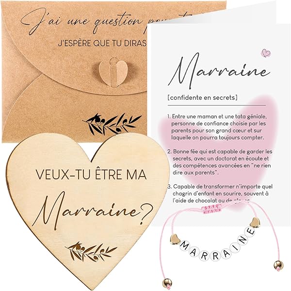 Demande Marraine Pochette De Ma Marraine D'amour Pochette Pompom