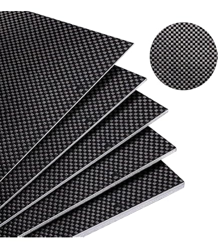 Plaque Fibre Carbone 200x250mm - Épaisseur 0,5mm - Finition Mate 3K - Pour DIY Et Modélisme