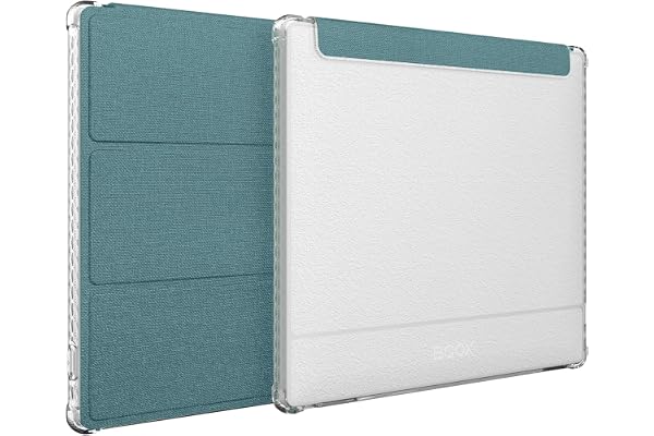 TUDIA SKN FLIP Designed for Onyx Boox Go Color 7 Case (2024) - [Enhanced Auto Wake/Sleep Technology] Shockproof Slim Transparent TPU Back with Textured Leather Triple-Fold 7-Inch Cover