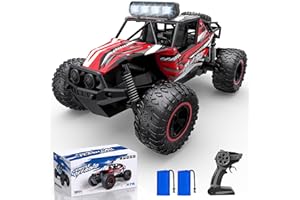 AUTOYET Remote Control Car High Speed: 1:16 Scale Off Road Monster Truck, All Terrain Vehicle with 2.4GHz Remote Control, Max 25km/h Drift RC Car with 2 Rechargeable Batteries, Headlight, Boy Adult Gifts
