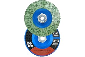 NBB Rueda de Láminas Diamantado Disco Muela Desbaste de Diamante hoja Copa de amolado Lijado Pulido para Cerámica Gres Porcelánico Piedra Granito Azulejos M14 brida para Amoladora Angular (115mm 200#)