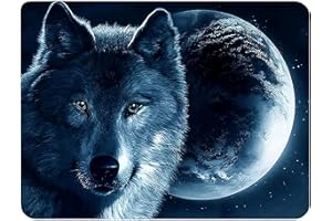 Silent Monsters Tapis de Souris S 24 x 20 cm, Petit Mouse Pad, Motif Loup, Tapis de Souris en Tissu, antidérapant, Silencieux, Le Jeu vidéo, Bureau, Home Office, Lavable, Enroulable, découpé au Laser