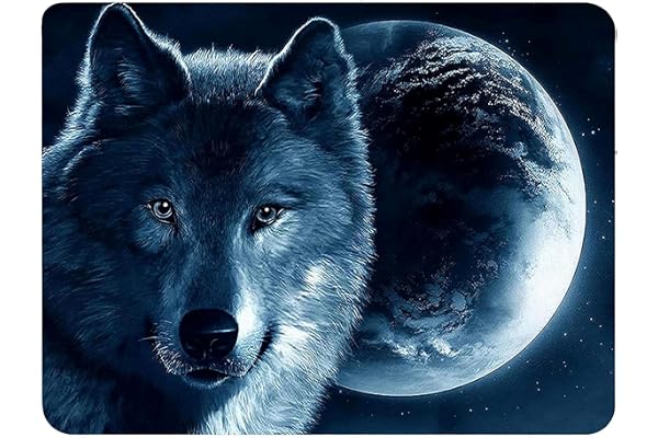 Silent Monsters Tapis de Souris S 24 x 20 cm, Petit Mouse Pad, Motif Loup, Tapis de Souris en Tissu, antidérapant, Silencieux, Le Jeu vidéo, Bureau, Home Office, Lavable, Enroulable, découpé au Laser