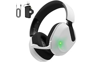 Gvyugke Wireless Gaming Headset for Xbox Series X or S, Xbox One, PS5, PS4, PC and Mobile - Xbox Headset with 2.4GHz USB & Type-C Ultra Stable Gaming Headphones, Flip Microphone(White)