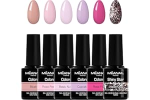 MEANAIL Méanail Paris • Cofanetto 6 Smalti Semipermanenti per Unghie Gel UV LED • Set Sweet Pink da 6 Colori Manicure Pedicure Nail Polish Soak Off • Vegan & Cruelty Free Norme CE Europee