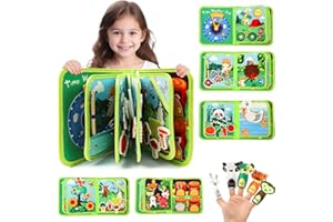 LZDMY Baby Montessori Busy Book for 2 3 Year Olds Boys Girls, Toddlers Educational Sensory Activity Books,Forest Animals Book Busy Board, Babies Birthday Gifts