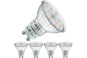 ‎EACLL EACLL GU10 LED Warmweiss 5W Ersetzt 75W Halogen Leuchtmittel, 4er-Pack. 585 Lumen 3000K Birnen, AC 230V Flimmerfrei Strahler, Abstrahlwinkel 120° Spot, Nicht Dimmbar Ø50xH53mm Reflektorlampen