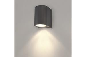 Ledvion Vesta Lámpara de pared LED exterior antracita redonda, para un GU10 hacia abajo, lámpara de pared exterior, lámpara de pared, lámpara exterior, IP54