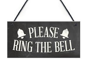 RED OCEAN PLEASE RING THE BELL House Door Hanging Plaque Garden Home Decor Sign Notice