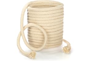 com-four® Wick for oil lamps can be cut to size, replacement wick for garden torch, bamboo torch, lamp wick oil lamp, torch wick, round, 500 cm x diameter 8 mm (1 piece - 500 cm x 8 mm)