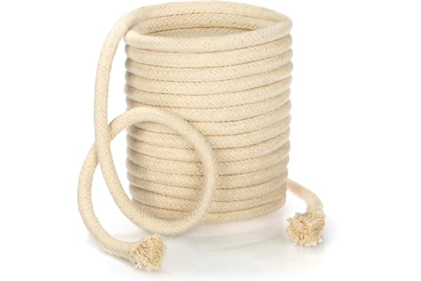 COM-FOUR® veke för oljelampor kan skäras i storlek, ersättningsveke | bambu facklor - lampa veke oljelampa - ficklampa - cirka 500 cm x Ø 8 mm