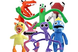 Gensly 7 Pezzi Rainbow Bambole di Peluche Morbidi animali di peluche Regali per gli appassionati di giochi per il compleanno di Natale