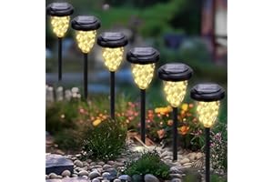 ‎MOXLED Moxled 6 Stück Solarlampen für Außen, Warmweiß Solarleuchten Gartendeko, IP65 Wasserdicht Solar Gartenleuchten für außen Garten, Balkon, Terrasse, Rasen, Wege, Hof