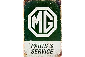 LUCKYLINDE Targa in metallo vintage – Targa vintage per officina e collezionisti MG auto 30 x 20 cm