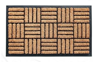 COCO&COIR EVERYTHING IN A NUTSHELL Coco & Coir Door Mat Indoor/Outdoor | 100% Natural Coir Weather Resistant Eco-friendly Entrance Mat (Shortbread)