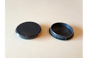WEISI Hinge and Bracket Supplies Pack of 10 35mm Hole Covers for Cupboard Hinge Dark Grey