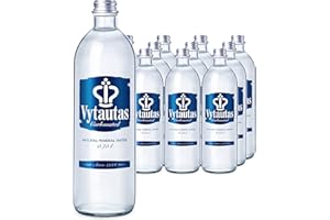 VYTAUTAS Sparkling Natural Mineral Water 750 ml glass bottles Pack of 12 For Maximum Hydration Full of Essential Minerals such as Calcium, Magnesium, Functional Water, High Mineralization