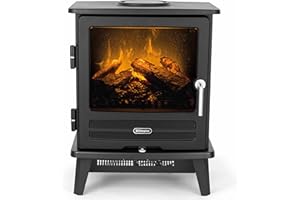 Dimplex Willowbrook Optimyst Water Vapour Electric Stove Fire, Real Flame Effect, Black Fireplace, Log Fuel Bed, 1000W/2000W Fan Heater, Adjustable Thermostat, Remote Control