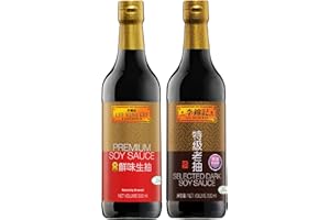WORLD FOOD SHOP Lee Kum Kee Premium Soy Sauce Bundle (Light and Dark) - Pack of 2