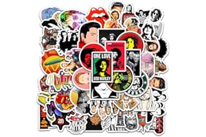 WDOERA Band Stickers Rock and Roll Music Stickers Vinyl Waterproof Stickers for Personalize 50 Pieces of Metal Stickers Strong-Adhesive and Waterproof Decals