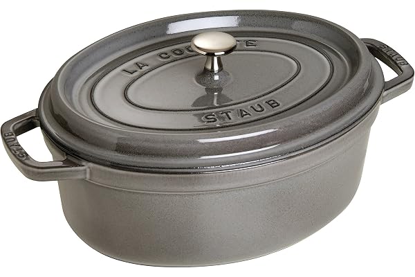 STAUB Cocotte en Fonte, Ovale, Ø 29 cm, 4,25 L, Gris Graphite
