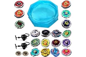 AYADOS XXL Arena in Blau + 6er Set 4D Kampf Kreisel für die Fusion Arena Kampfkreisel Set 6 Komplette Kreisel mit 2 Launcher Kampfkreisel 4D Zuf.