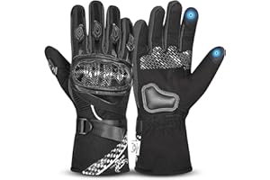 BEAST RAGE Gants de Moto d'hiver,Gants de Moto Thermiques imperméables et Coupe-Vent pour Hommes et Femmes,Gants de Moto Chauds à écran Tactile pour la Course de Motocross,Le vélo