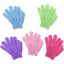 2x Peeling-Duschhandschuhe – Für Körperpeeling, Aus Nylon, Mit Aufhängeschlaufe, Weiß, Für Männer & Frauen