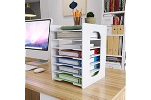 ‎PUNCIA PUNCIA Dokumentenablage A4 Briefablage 7 Ablagefächer PVC Schreibtisch Datei Organizer Papierablage Aktenaufbewahrung Ablagesystem Dokumentenhalter für Büro Arbeitszimmer Schule Office