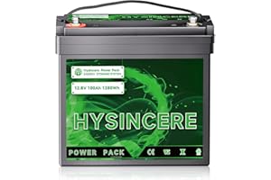 ‎HYSINCERE HYSINCERE 12V 100Ah LiFePO4 Mini Lithium Batterie 1 PACK, Autobatterie mit 100A BMS, 1280Wh Energie, 4000-15000 Zyklen Deep Cycle Lithium Akku für Wohnmobil, Trolling-Motor, Solar, Energiespeicher