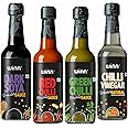 Winn Red Chilli Sauce 200gram,Green Chilli Sauce 200gram,Dark Soya Sauce 220gram,Chilli Vinegar Combo Pack 170ml|4 Items Pack|Spicy,Tangy,Umami Flavours,620 ml
