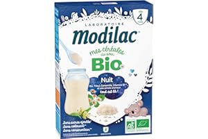 Laboratoire Modilac - Céréales Bio Nuit Calme Sans Sucres Ajoutés*** - Dès 4 mois - 250g - Lot de 7