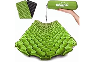 POWERLIX Materassino Campeggio Ultraleggero Ideale per Campeggio, Escursionismo, All'aperto, Materasso Gonfiabile Compatto e Leggero - Airpad, Kit di Riparazione Borsa per il Trasporto