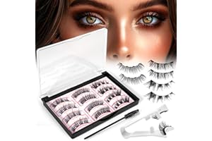 PQETBV Pestañas Postizas Magneticas 3 Pares - Efecto Ojo de Gato Natural, Pestañas Magneticas Reutilizables con Aplicador Sin Cola & Ligeras Hipoalergénicas, Cómodas