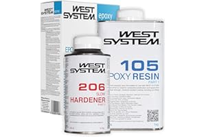 WEST SYSTEM Epoxy Resin and Hardener - 105/206 A Pack - Marine Grade Epoxy for Wood, Metal & Fibreglass, Suitable for Outdoor Use, Furniture & DIY – Ideal for Polyester Surfaces & Gap Filling