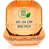 edihome, Air Fryer Paper, Air Fryer, Pack of 100, 20-24 cm, BPA Free, Disposable, Oven, Accessories for Oil-Free Fryer 5 to 8