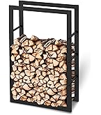 RANSENERS Metaal Brandhoutrek voor Haard 160x27x150cm (Verschillende maten) - Haardhoutrek voor Binnen en Buiten - Opbergruimte voor Open Haardhout