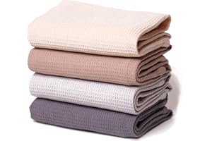 ‎HAPPY HOME Happy Home Geschirrtücher Baumwolle in 45x65cm | Küchenhandtücher 4 Stück | Geschirrtücher Waffelstruktur | Geschirrtuch in Vier Farben | Tea Towels | Waffelpique Küchentuch & Trockentücher