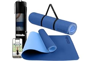 LA MENTE ES MARAVILLOSA - Tappetino da Yoga, Pilates, Fitness o Altri Sport【183x61 cm】con E-Book, Materassino Antiscivolo in TPE con Borsa a Tracolla, Tappeto per Allenamento e Meditazione