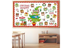 ADDUSTER Winter Bulletin Board - Christmas Decorations Winter Classroom Decorations Snowflake Cutouts Suitable for schools, homes, and holiday parties (Large, Grinch style)