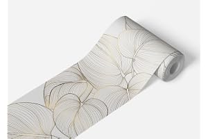 AG Design självhäftande kant blad guld, AWB 8436 | Självhäftande dekoration för väggar, möbler, tapeter, väggpaneler och dörrar, folie, flerfärgad