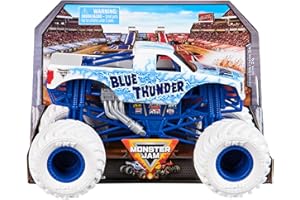 Monster Jam, Official Blue Thunder Monster Truck, Collector Die-Cast Vehicle, 1:24 Scale, Kids’ Toys for Boys and Girls Aged 3 and up