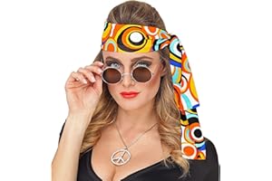 WIDMANN - Bandeau années 60 et 70, bandeau pour les cheveux, hippie, flower power, accessoire, carnaval