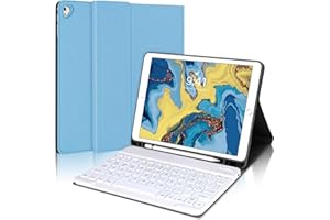 SENGBIRCH Custodia iPad 6 Generazione con Tastiera, Cover Tastiera per iPad 6a Generazione, 5a Gen & iPad Pro 9.7 & iPad Air 2/1, Slim Cover + Tastiera Tablet Italiana Magnetico Rimovibile, Azzurro