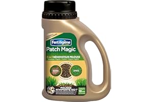 FERTILIGENE FPATCH750 - Patch Magic Rénovateur de Pelouse 750 g - Formule 4 en 1 semences, engrais, fixateur, support végétal - Pelouse 2 fois plus dense - Première pousses dès 4 jours - Pour 13 trous