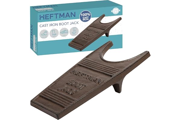 HEFTMAN Boot Jack Gjutjärn - Kraftig, Rustik Stövelfjärdare för Snabb och Enkel Borttagning av Stövlar och Gummistövlar - Korrosionsbeständig Stövelfjärdare med Stövelskrap Grooves (1 kg)