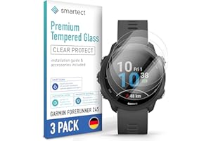 smartect Szkło Hartowane [3 Sztuki, Clear] dla Garmin Forerunner 245, Szklana Ochrona Ekranu 9H, Ochraniacz Ekranu bez Pęcherzyków, Bez Odcisków palców